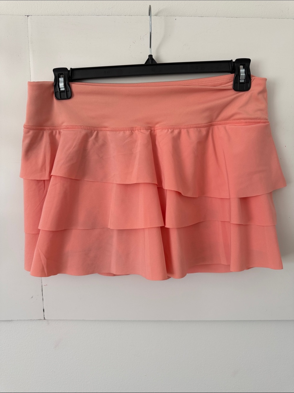 Joy Lab Tiered Ruffle Skater Skirt in Coral Pink